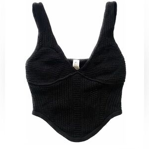 ALO Yoga Black Knit / Crochet Tank Rare S